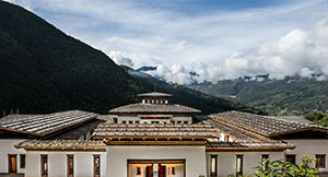 Bhutan Spirit Sanctuary, Paro - Rooftop view with mountains