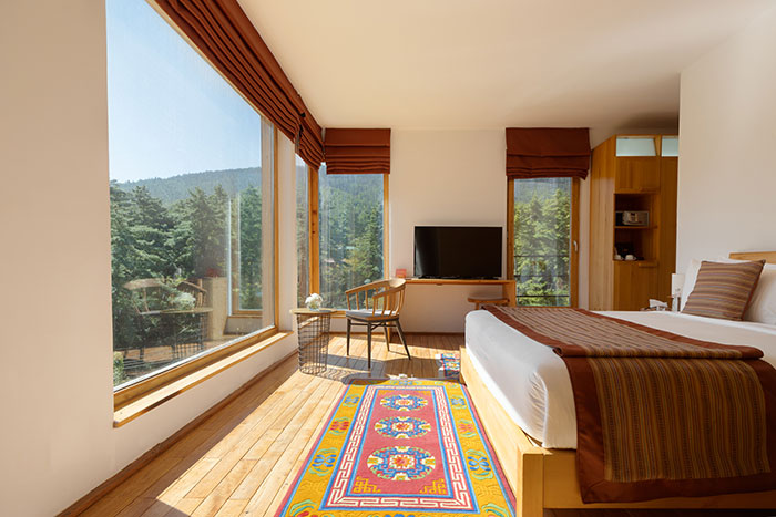 Zhiwaling Ascent, Thimphu Deluxe room with bed and window