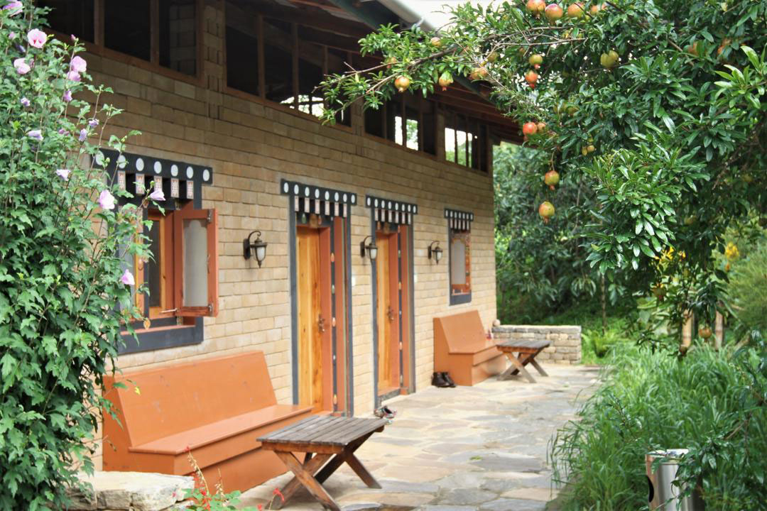 Dhumra Farm Resort, Punakha Outdoor with benches to sit