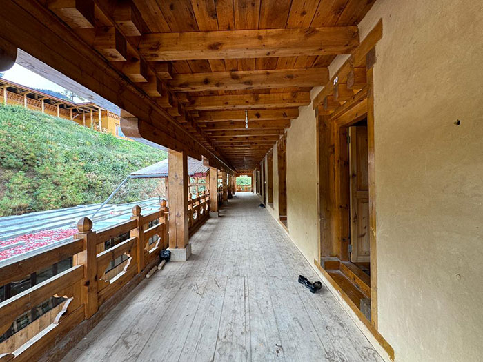 Bhutan Neyphug Monastary - guest house hallway