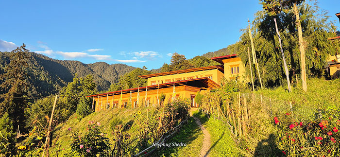 Bhutan Neyphug Monastary - surrounded by foliage